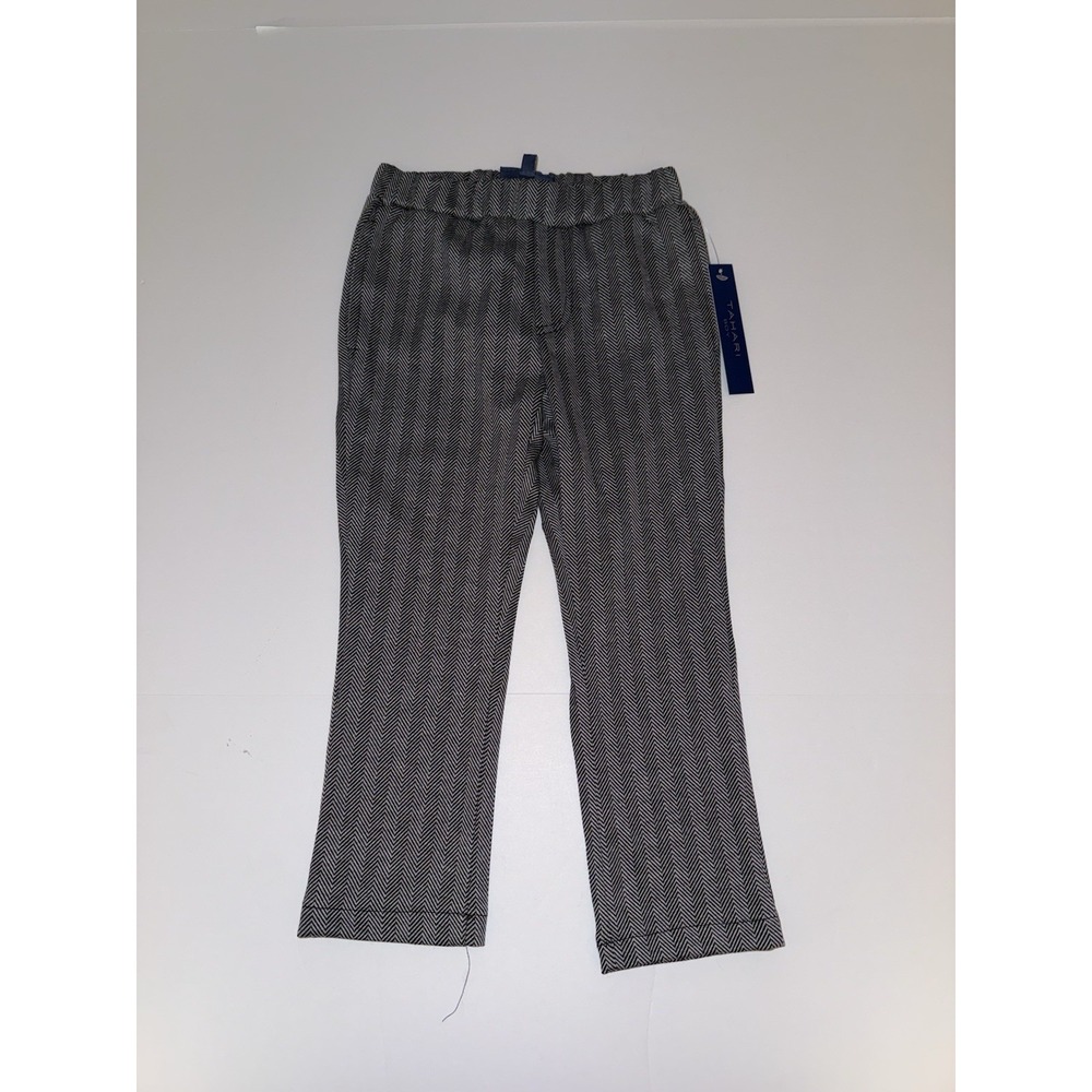Tahari Boys 4T Dress Pants Gray Herringbone Pull On Elastic Waist Formal Kid NWT